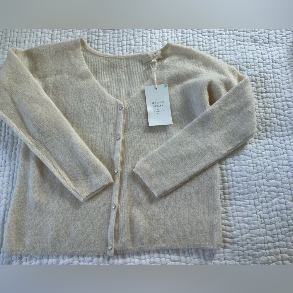 NWT SEZANE BARRY CARDIGAN IN ECRU 🤍🤍 SIZE S - Picture 6 of 12